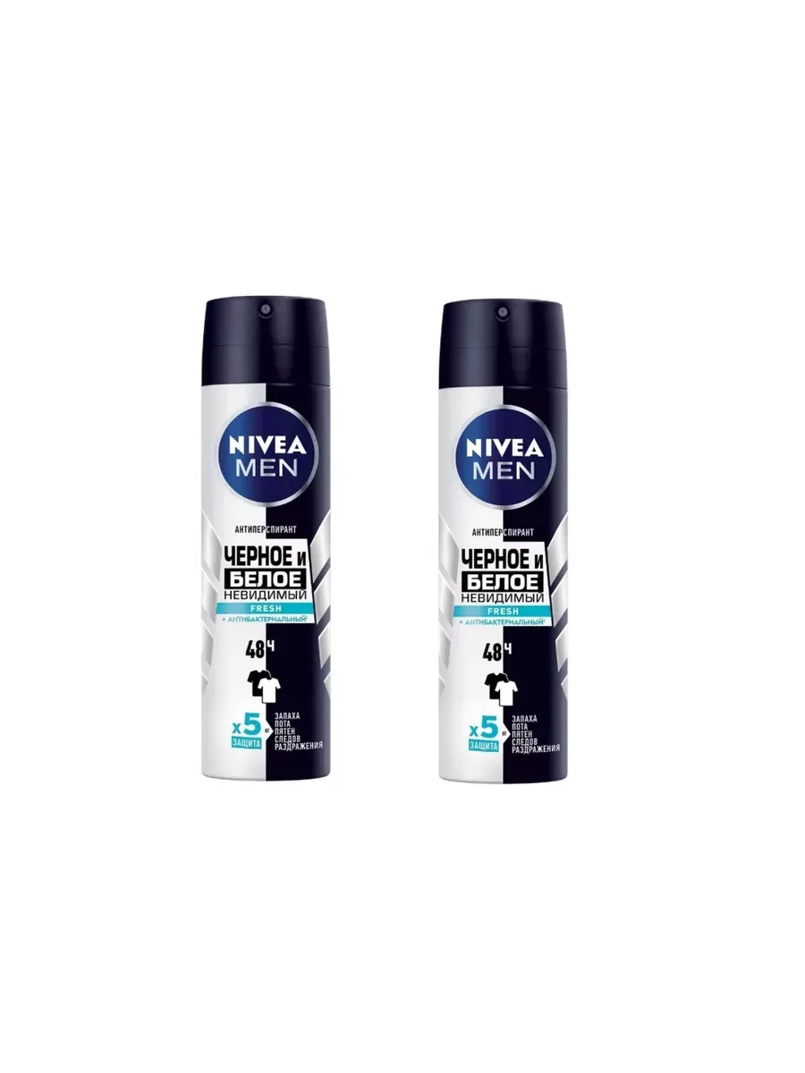 Дезодорант МУЖСКОЙ "Nivea" СПРЕЙ (150 мл) Черное и Белое / Невидимый Fresh (6 шт/ящ)