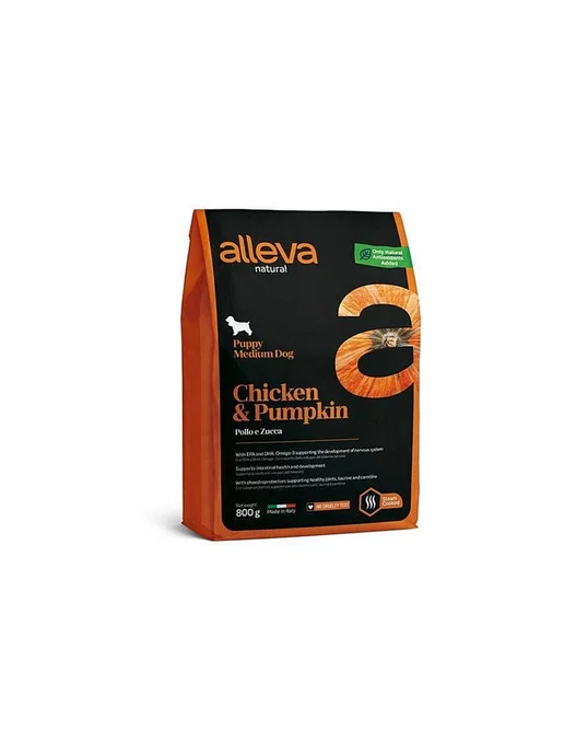 Сухой корм Alleva Natural для собак, щенки, курица, 0,8 кг