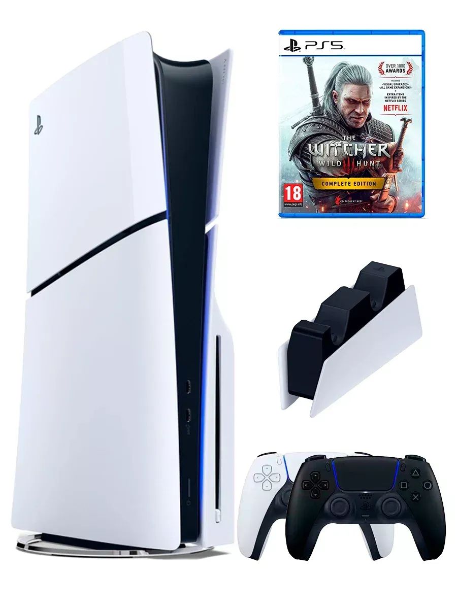 SONY PS5(ПС5)Игровая приставка PlayStation 5 Slim +Wither 3