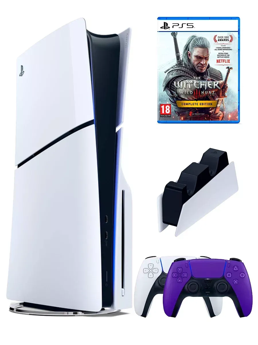 SONY PS5(ПС5)Игровая приставка PlayStation 5 Slim + Wither 3
