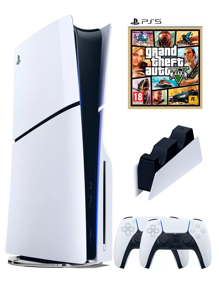 SONY PS5(ПС5) Игровая приставка PlayStation 5 Slim + GTA5