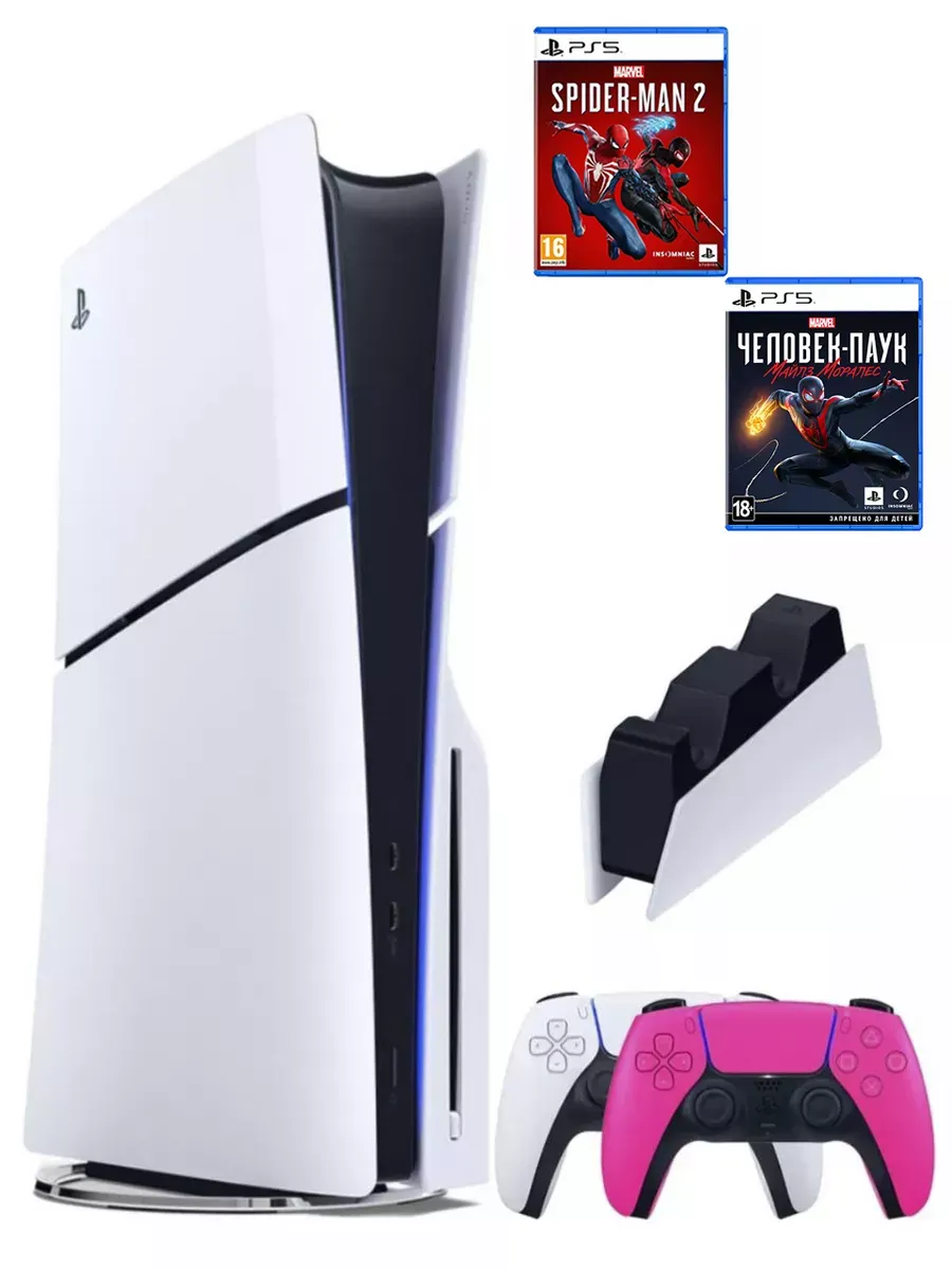 SONY PS5 (ПС5)Игровая приставка PlayStation 5 Slim+2 игры