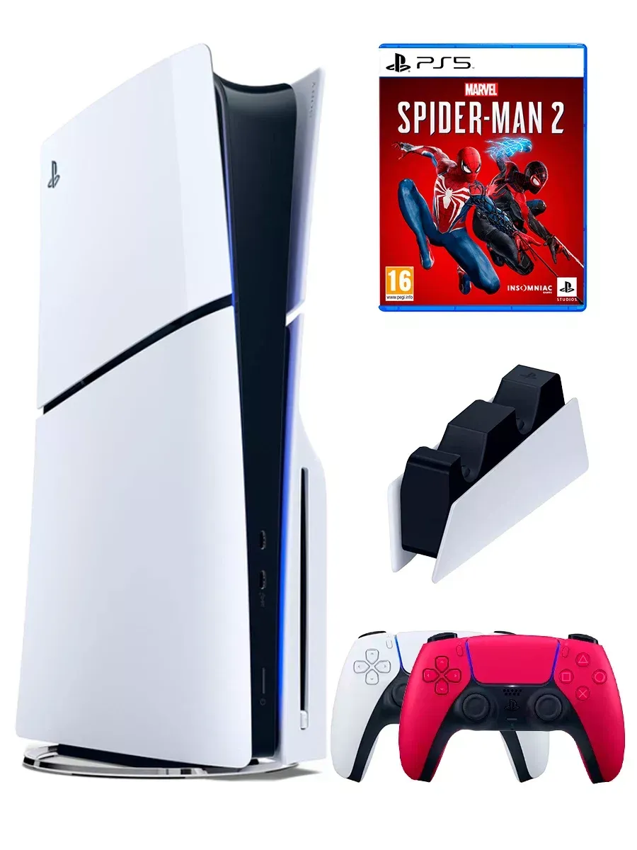 SONY PS5(ПС5)Игровая приставка PlayStation 5 Slim + Spider-Man 2