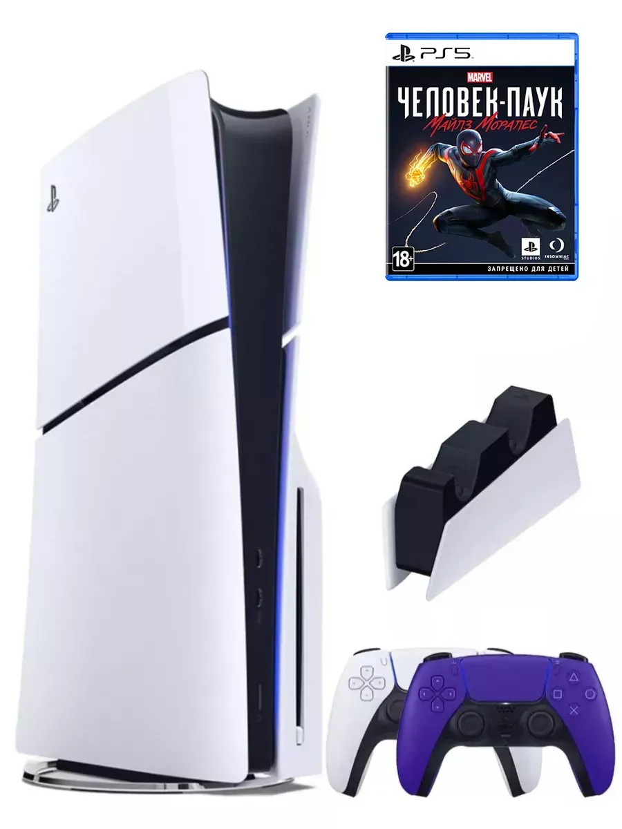 SONY PS5(ПС5)Игровая приставка PlayStation 5 Slim + Человек паук