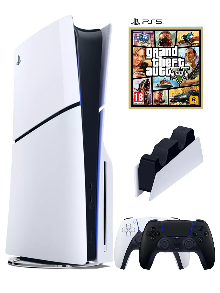 SONY PS5(ПС5)Игровая приставка PlayStation 5 Slim disc+ GTA 5