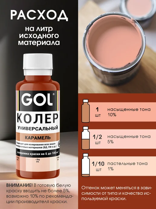 GOL Колер универсальный Карамель 100мл, 100 мл, фото 2