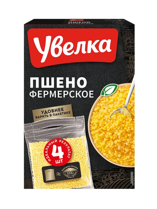 Увелка Пшено Фермерское 4х80г, 80 г