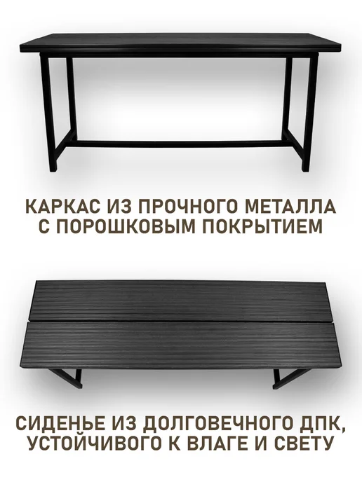 Deck Ecology Скамейка из ДПК садовая, 1 метр, вариант, фото 2