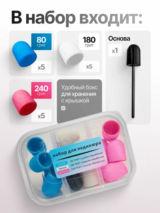 Nails28 Колпачки набор для педикюра и маникюра 10 мм, 16 шт, фото 3