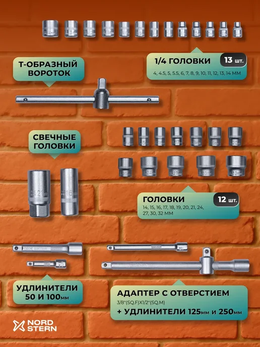 NORD STERN Подарочный набор мужчине инструментов для авто 82 предмета, черный, фото 5
