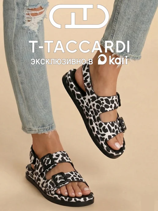 T.TACCARDI Сандалии женские летние на платформе коровий принт, черный
