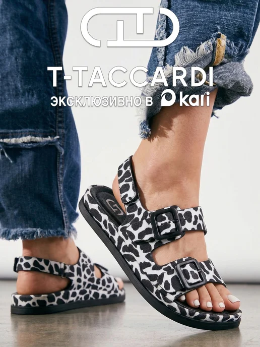 T.TACCARDI Сандалии женские летние на платформе коровий принт, черный, фото 2