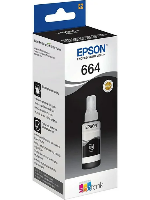 Epson Чернила C13T664198 чёрные, черный, фото 4