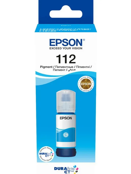 Чернила Epson 112 C13T06C24A голубой70мл для Epson L11160/L15150/L15160, голубой, фото 4