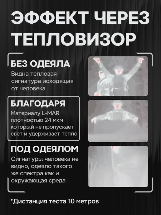 ТакДеялко Термоодеяло спасательное усиленное зимний камуфляж L, 1 шт, 1 шт, фото 5