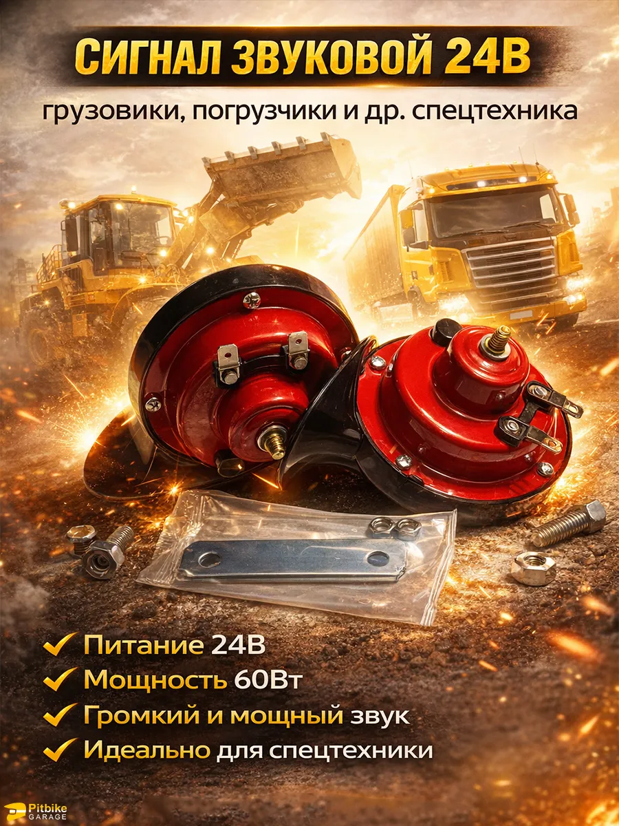 Громкий звуковой сигнал 24v на авто, грузовик, погрузчик