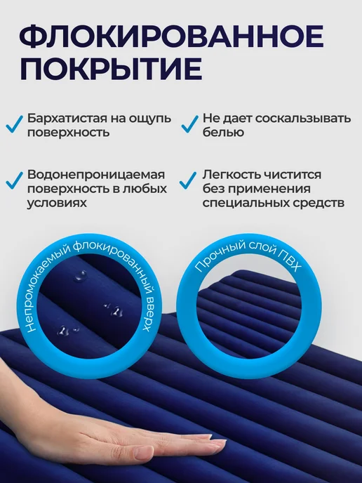 INTEX официальный поставщик Матрас надувной двуспальный с насосом и подушками для сна, вариант, фото 4