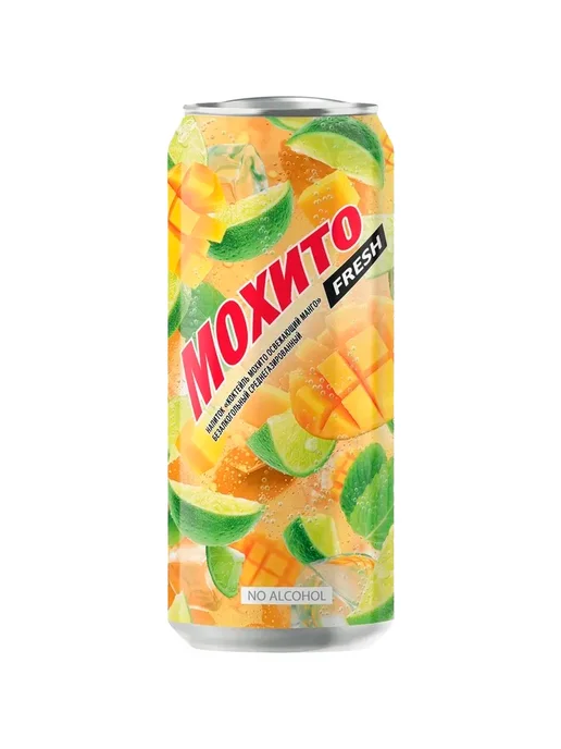 Очаково Коктейль Мохито Манго газированный 0.45 л 6 шт, 450 мл, 6 шт, фото 2