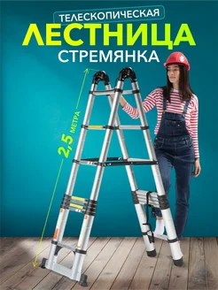 Лестница трансформер телескопическая алюминиевая 5 м Boweiti 330955320 купить за 13 020 ₽ в интернет‑магазине Wildberries