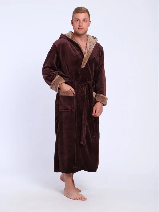 SIDRA TEXTILE Халат банный, коричневый, фото 5