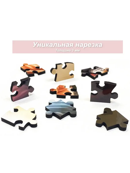 1001puzzle Пазл Алма деревянный 1000 деталей Лунная ночь, вариант, фото 3