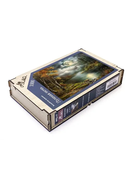 1001puzzle Пазл Алма деревянный 1000 деталей Лунная ночь, вариант, фото 7