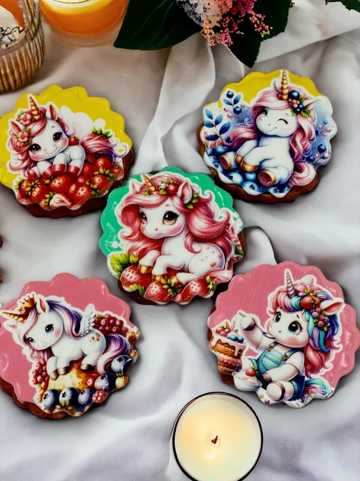 Art sweets Пряники имбирные на торт Единороги 5шт, 5 шт, фото 2