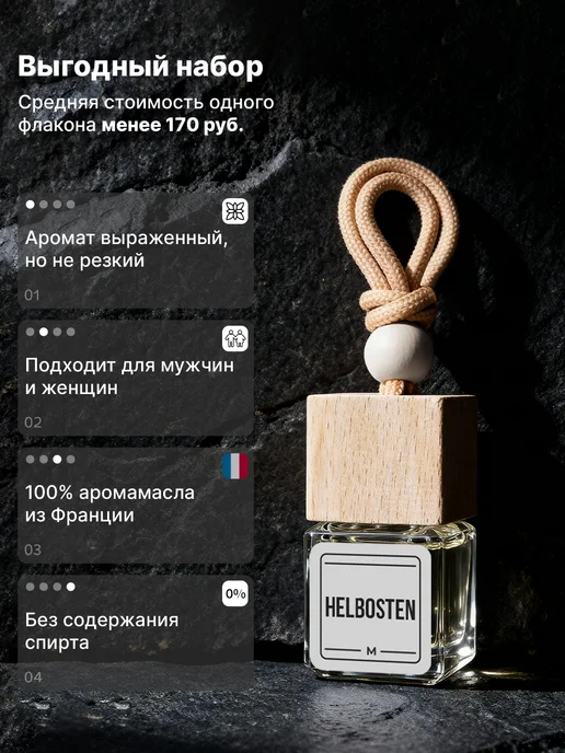 EIFFELAROMA Подарочный набор ароматизаторов в машину, 5шт, 5 шт, фото 6