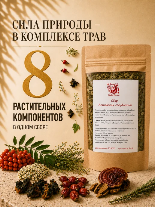 Травы России Сбор Алтайский сосудистый Ключ к здоровью, вариант, фото 2