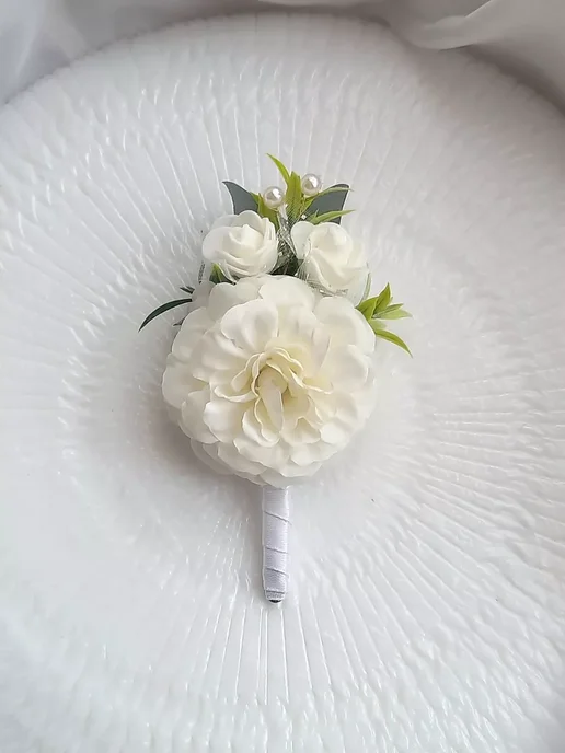 SunWedding Бутоньерка для жениха, белый