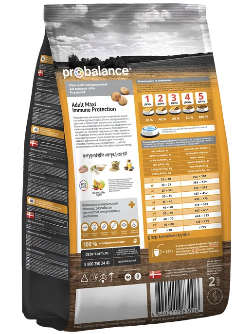 Сухой корм Probalance Immuno для собак, взрослые, крупные, 2 кг, фото 3