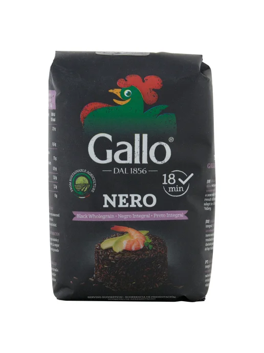 GALLO Рис черный Gаllo Rustico Nero, Италия, 500 г, 500 г