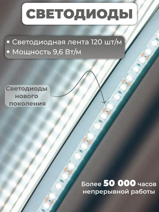 TAIRIKUDO Зеркало-шкаф с подсветкой 3 в 1 и часами 70*80 левый, 70x80, фото 5