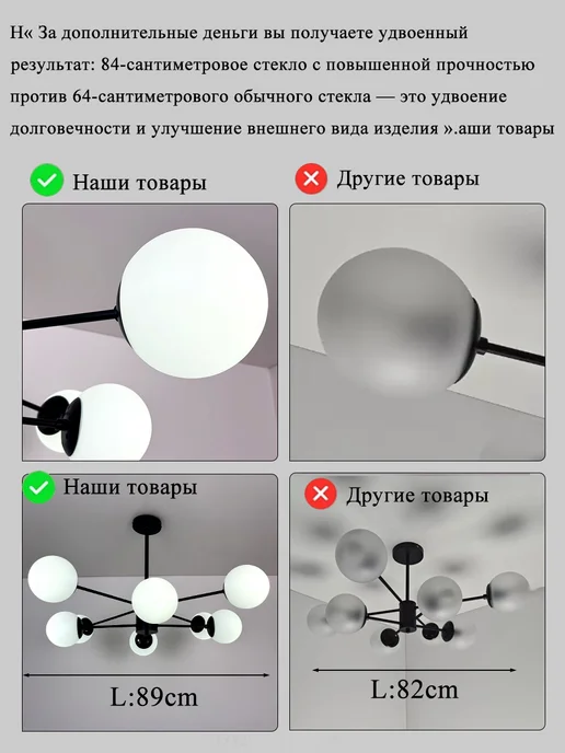 Nova linght Люстра потолочная, подвесной.На 8 рожков.Лампы в комплекте, черный, фото 7