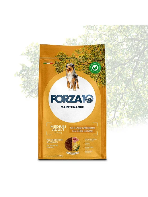 Сухой корм Forza10 для собак, взрослые, средние, курица, 12 кг