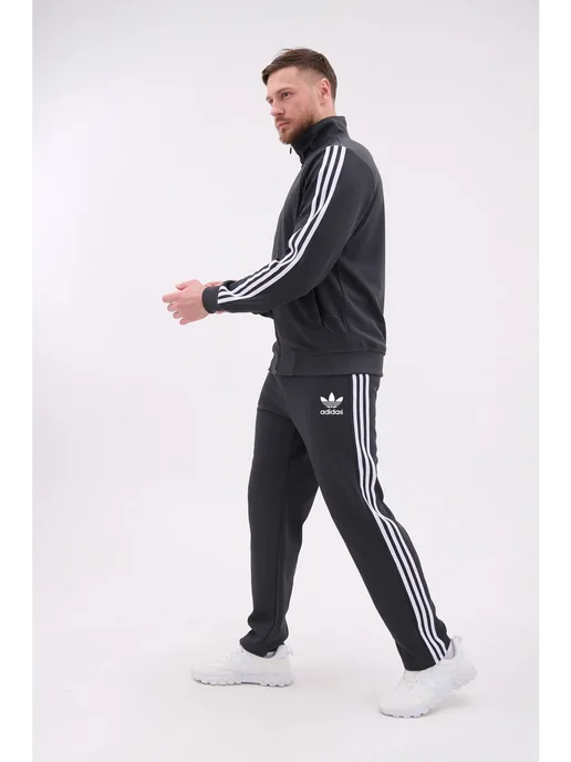 HN Fashion спортивный костюм на молнии Adidas, серый, фото 5