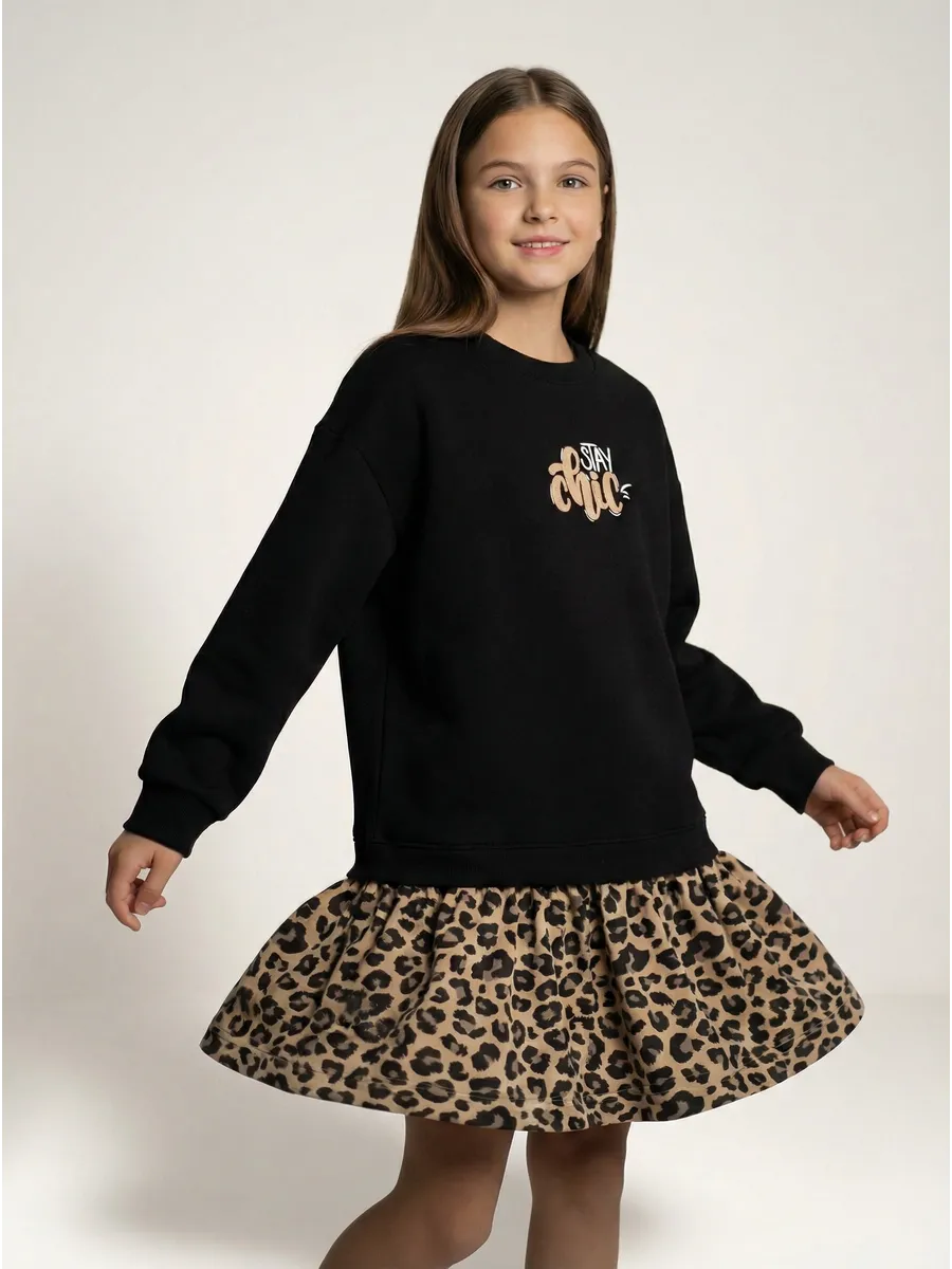 Платье, Leopard Gilded Beige 14-1012