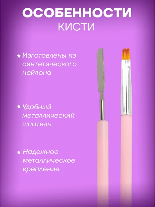 Melon Pro Кисть для полигеля заостренная, розовый, фото 2
