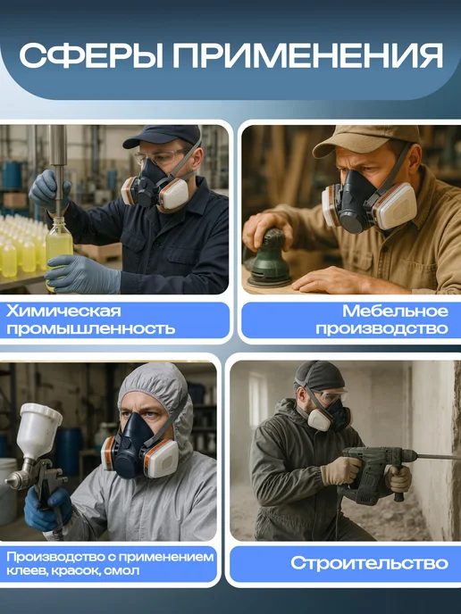МК СИЗ Полумаска МК75 для сменных фильтров, размер L, синий, фото 3