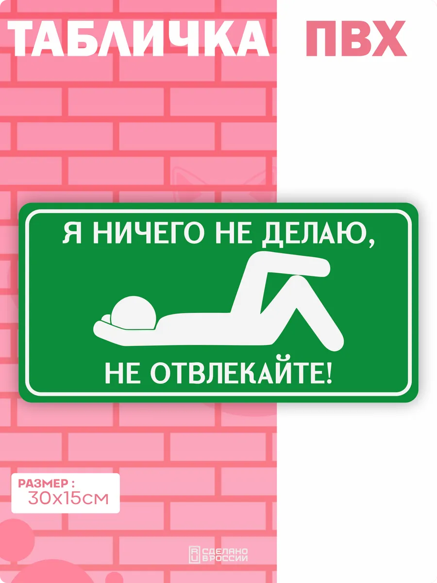 Табличка на дверь прикольная ничего не делаю