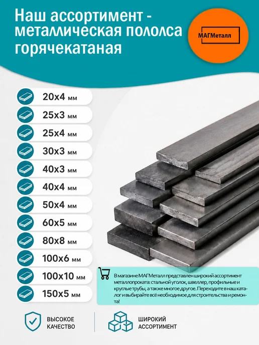 Полоса металлическая 20х4мм 0,5 метр 4шт, 20x4 мм, 0,5 м, фото 3