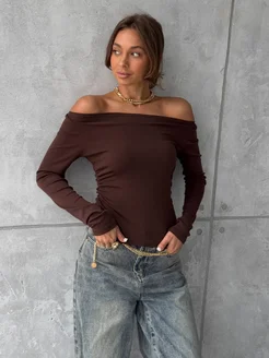 Лонгслив облегающий с драпировкой нарядный