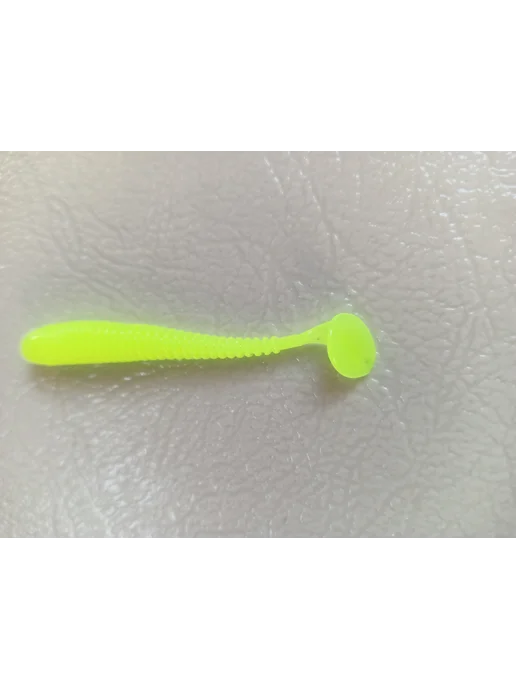 Силиконовая приманка Ribbed Worm 53мм, 12шт уп Лимон, 12 шт, фото 5