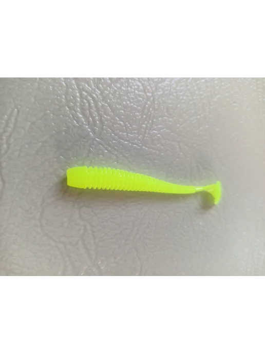 Силиконовая приманка Ribbed Worm 53мм, 12шт уп Лимон, 12 шт, фото 7