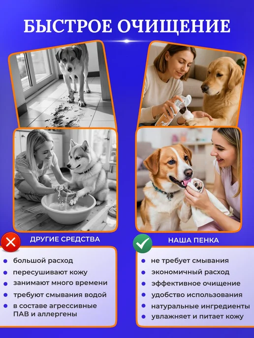 Y&VZOO Пенка для мытья лап собак и кошек с щеткой, 200 мл, фото 8