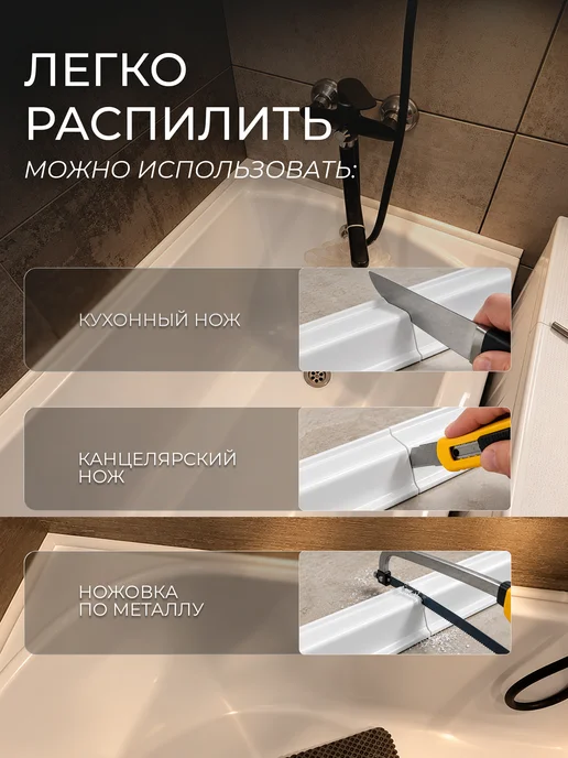 Ideal Бордюр для ванны 18х18мм, 8 шт, Белый, 18x18 мм, 8 шт, фото 4