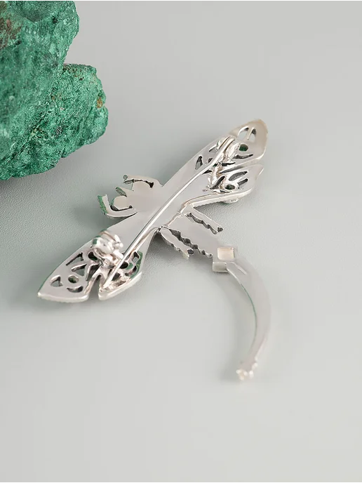 Milana silver Брошь серебро с агатом, гранатом, марказитом, серебристый, фото 2