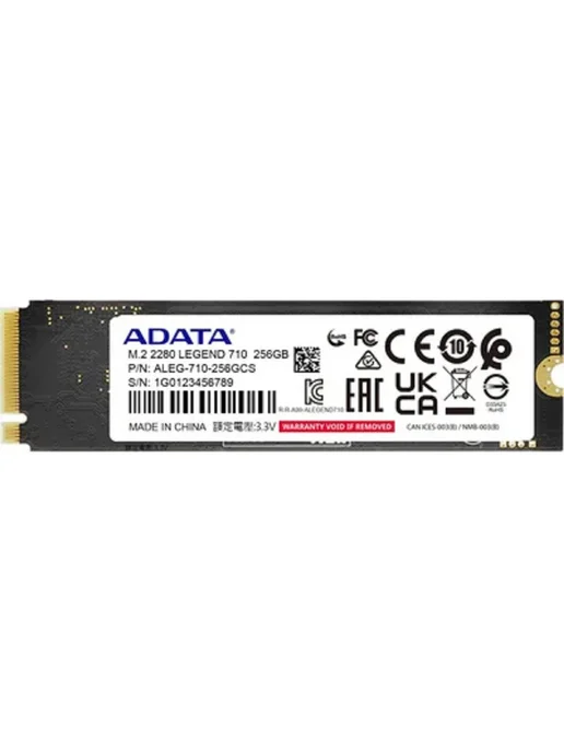ADATA Накопитель SSD Legend 710 256 ГБ M.2 PCI-E 3.0 x4 NVMe, 256 ГБ