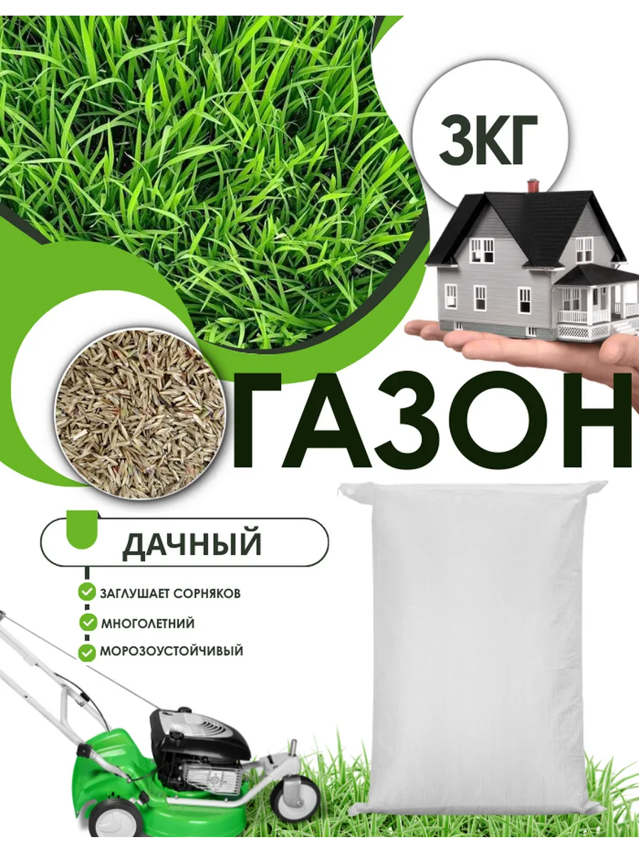 Газонная трава Дачная смесь для дома и дачи