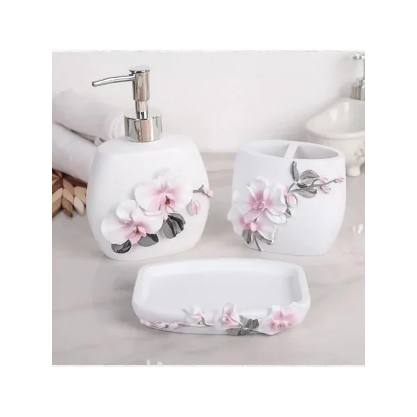 Набор аксессуаров для ванной комнаты «Орхидея», 3 предмета